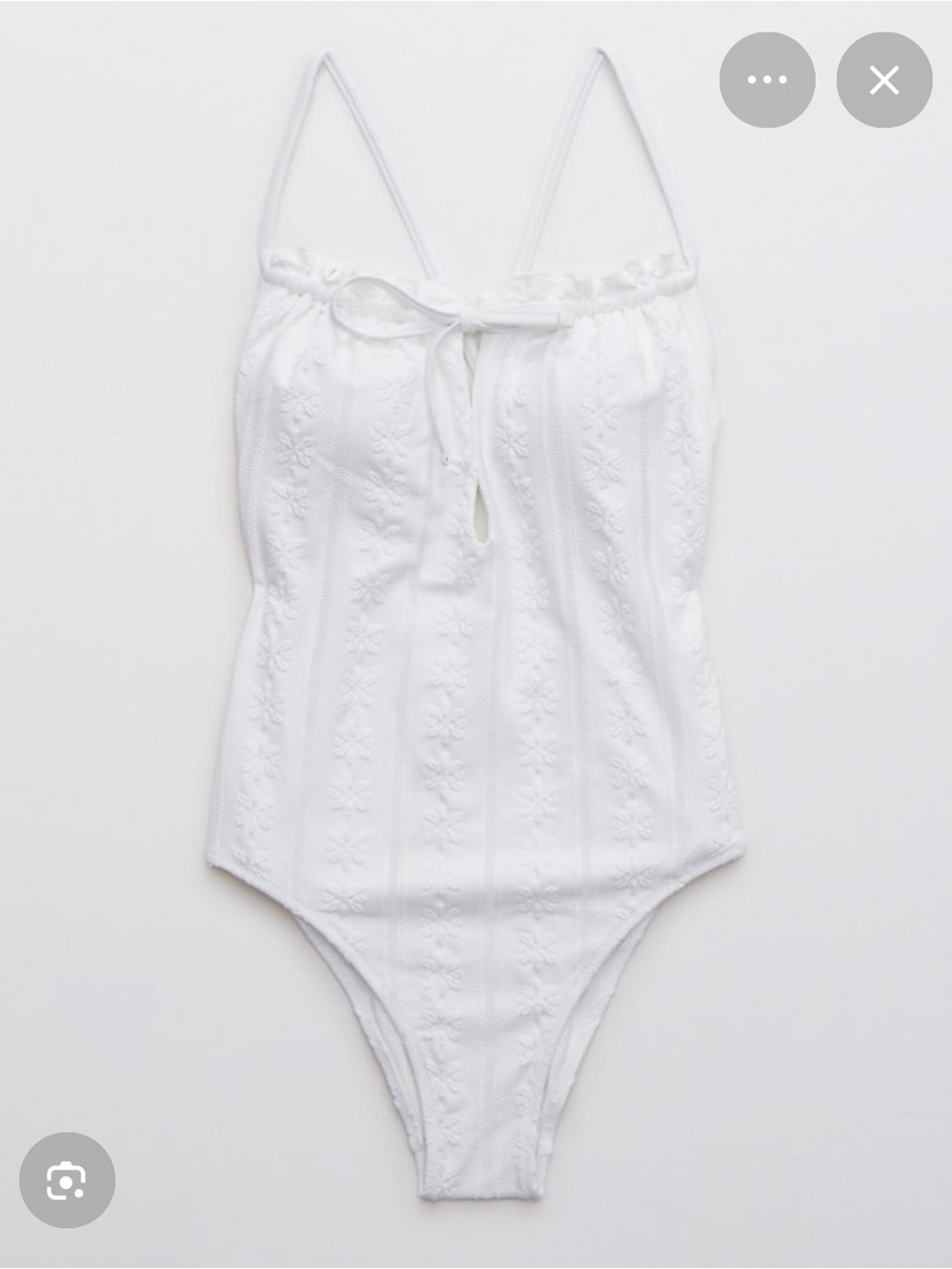 aerie White Eyelet One-Piece Swimsuit